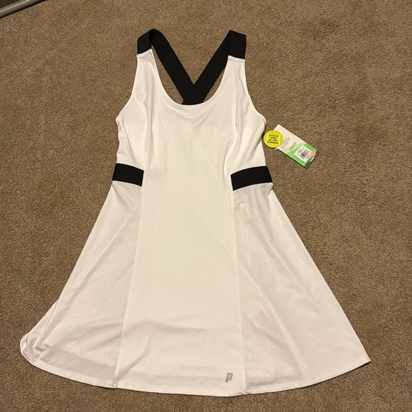 Prince White Tennis Dress with Black Straps - Picture 1 of 15